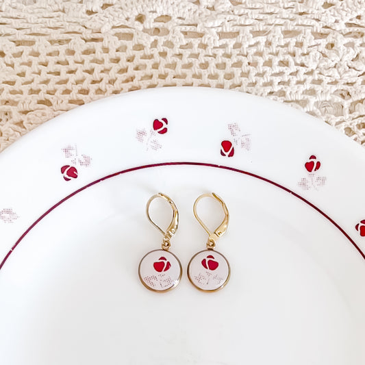 Dainty Corelle Burgundy Earrings