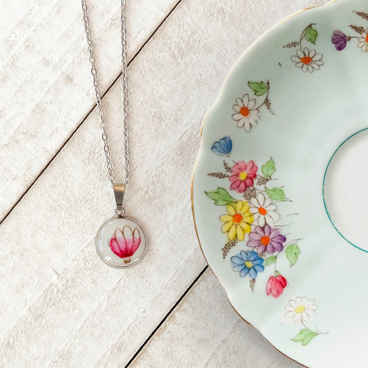 Pink Flower Necklace • Foley China