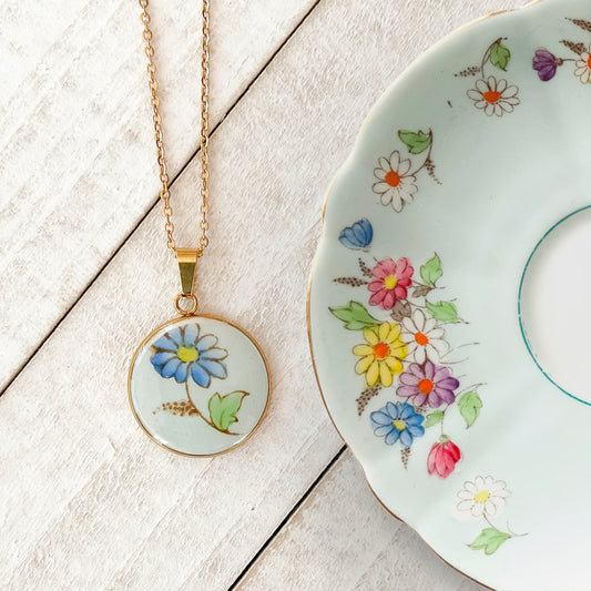 Blue Daisy Necklace • Foley China