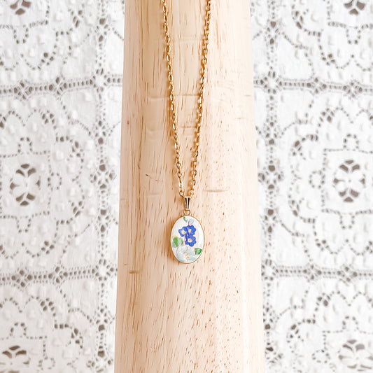 Blue Forget Me Not Necklace • Alfred Meakin
