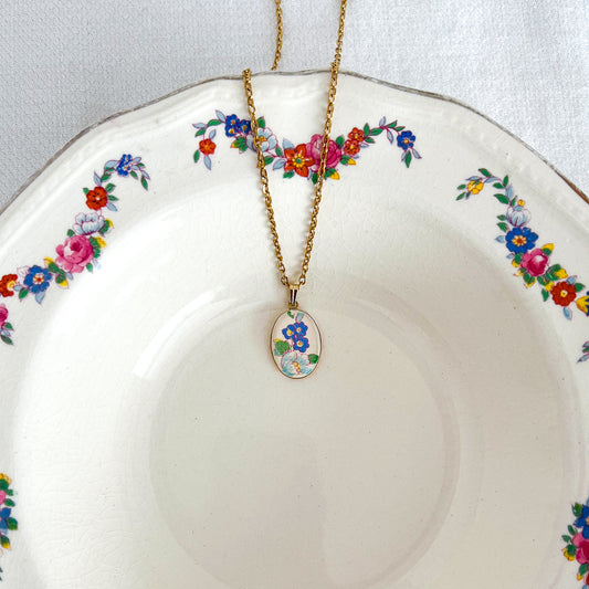 Blue Forget Me Not Necklace • Alfred Meakin