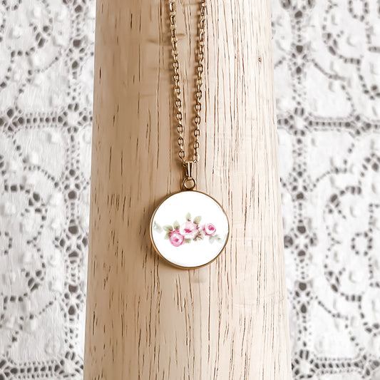 Limoges Rose Necklace