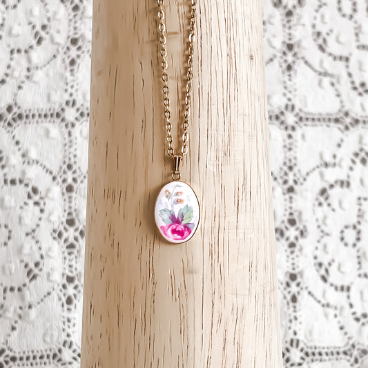 Pink Rose Necklace