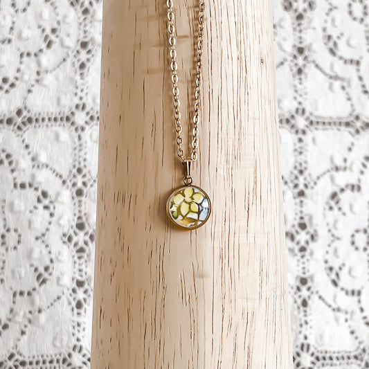 Dainty Yellow Flower Necklace • Salisbury Crown China