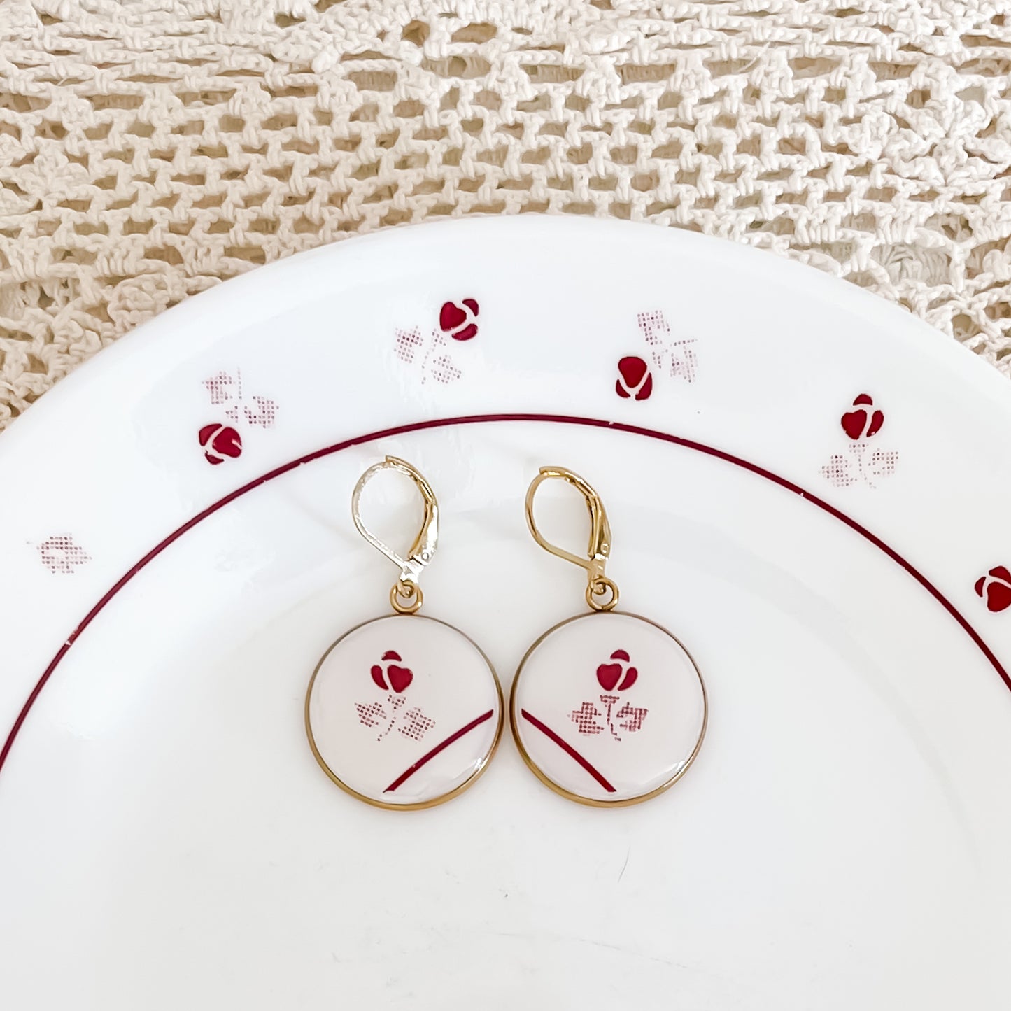 Corelle Burgundy Earrings