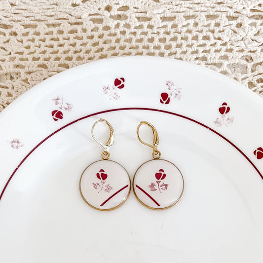Corelle Burgundy Earrings