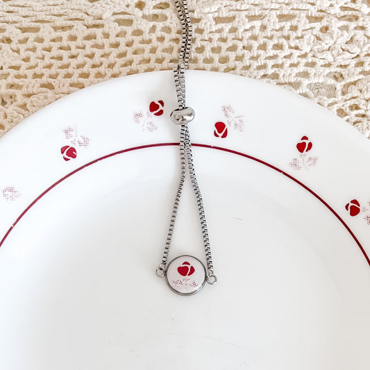 Corelle Burgundy Charm Bracelet