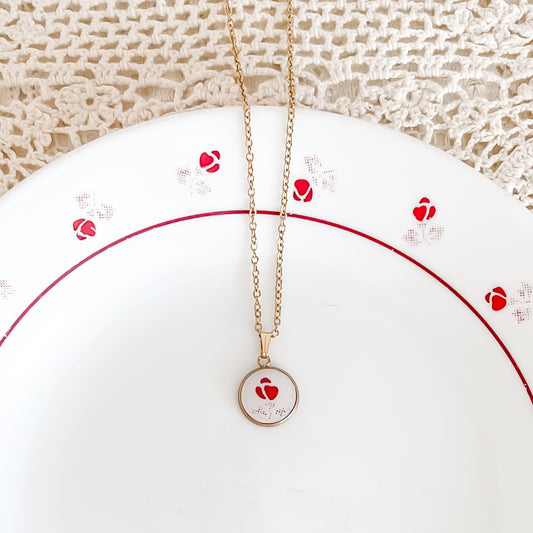 Dainty Corelle Burgundy Necklace