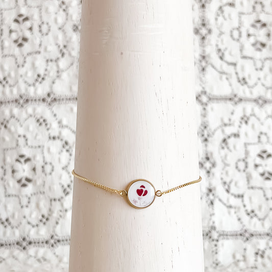 Corelle Burgundy Charm Bracelet