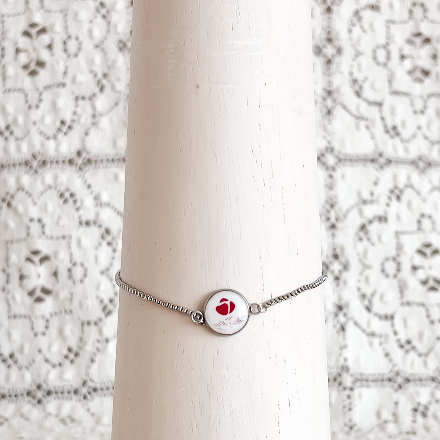 Corelle Burgundy Charm Bracelet
