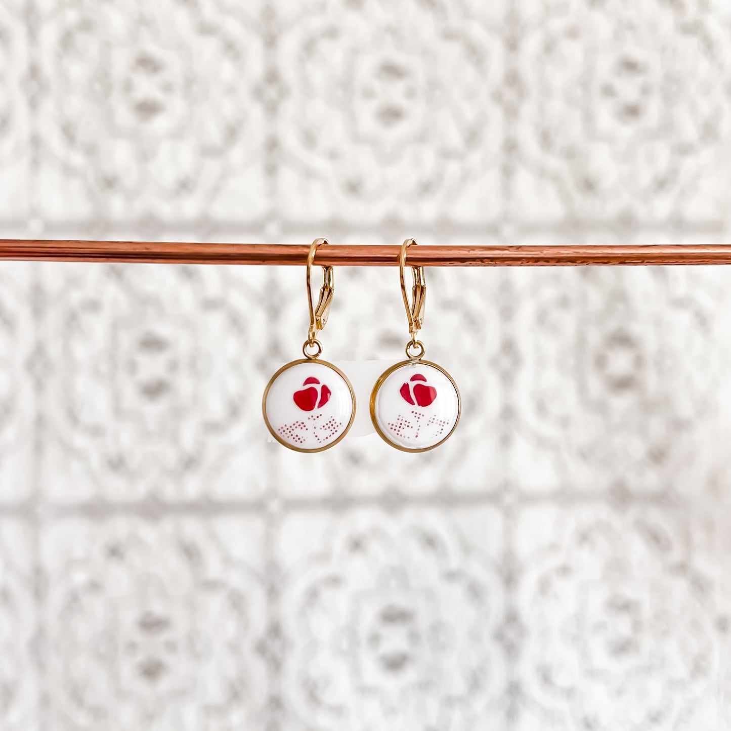 Dainty Corelle Burgundy Earrings