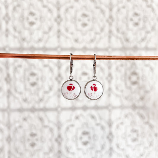 Dainty Corelle Burgundy Earrings
