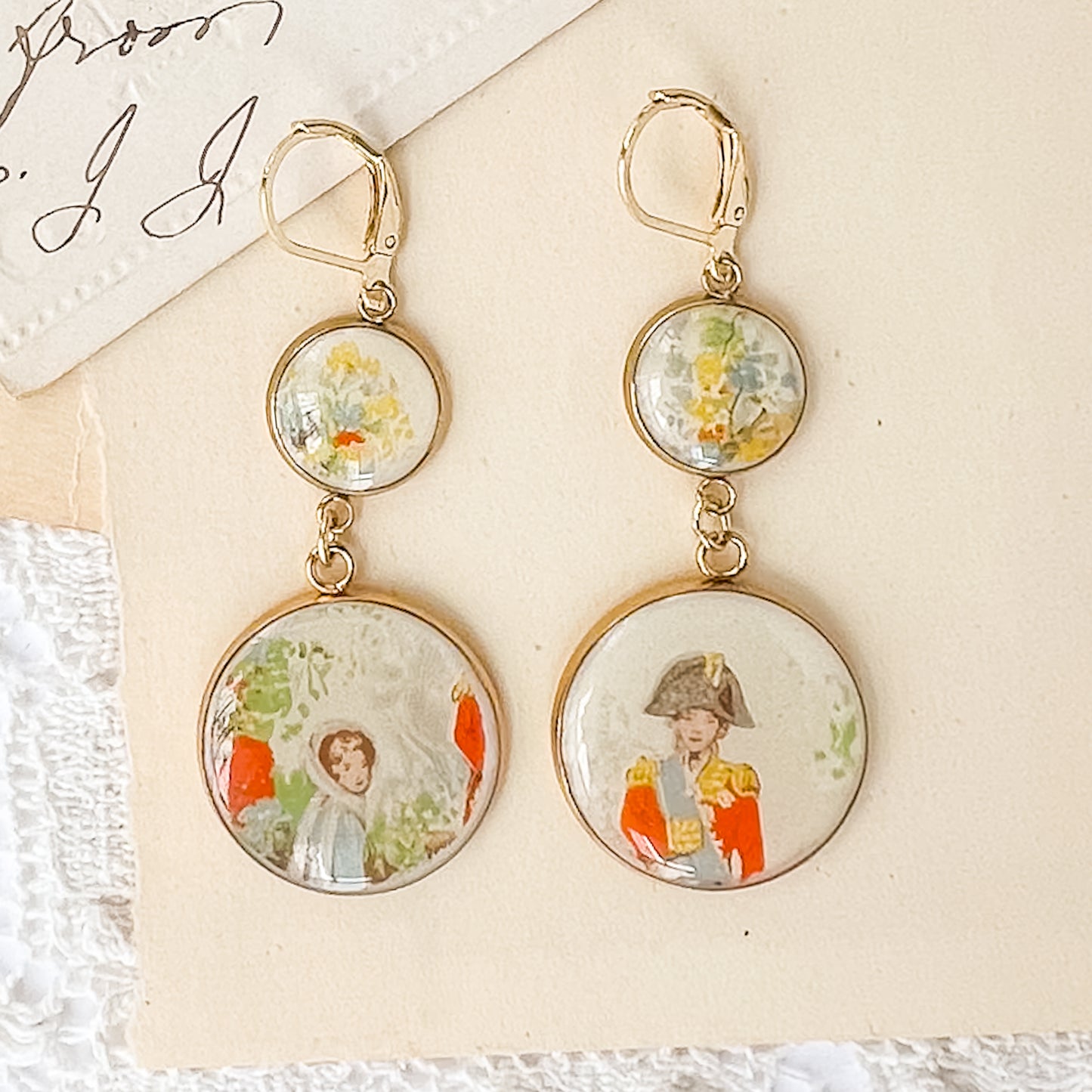 One of a Kind Earrings • Admiral Lord Nelson & Lady Hamilton