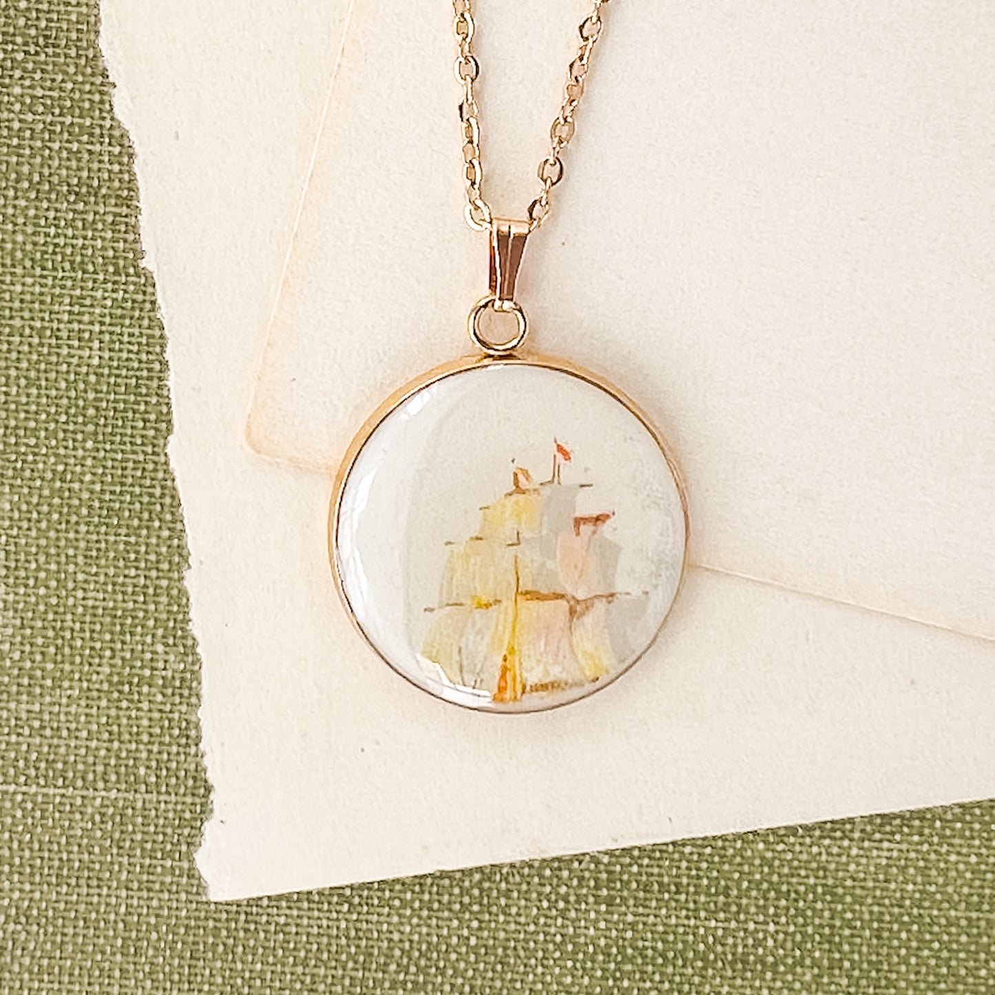 One-of-a-Kind Tall Ship Necklace • J.G. Meakin