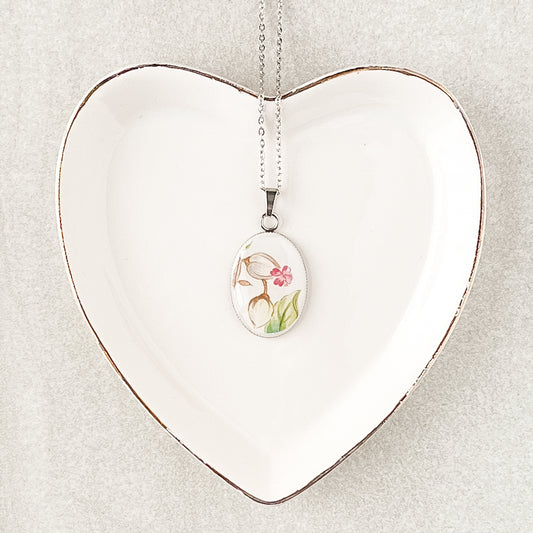 Pink Campion Flower Necklace • Roslyn China