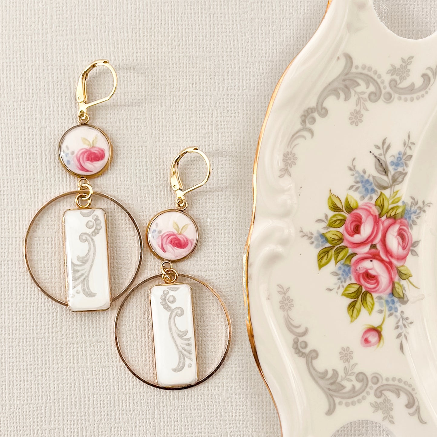 One of a Kind Earrings • Royal Albert Tranquility