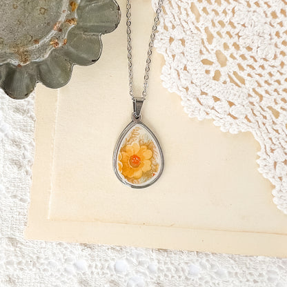 Yellow Floral Necklace • One-of-a-Kind