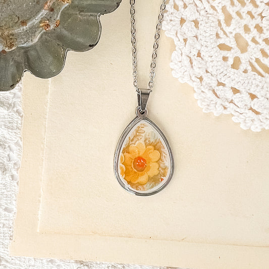 Yellow Floral Necklace • One-of-a-Kind