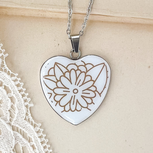 Corelle Woodland Brown Heart Necklace