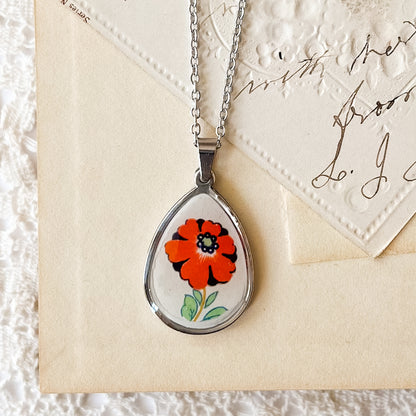 Poppy Teardrop Necklace • Wedgwood China