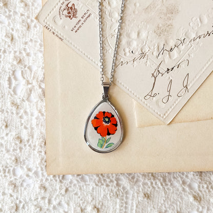 Poppy Teardrop Necklace • Wedgwood China