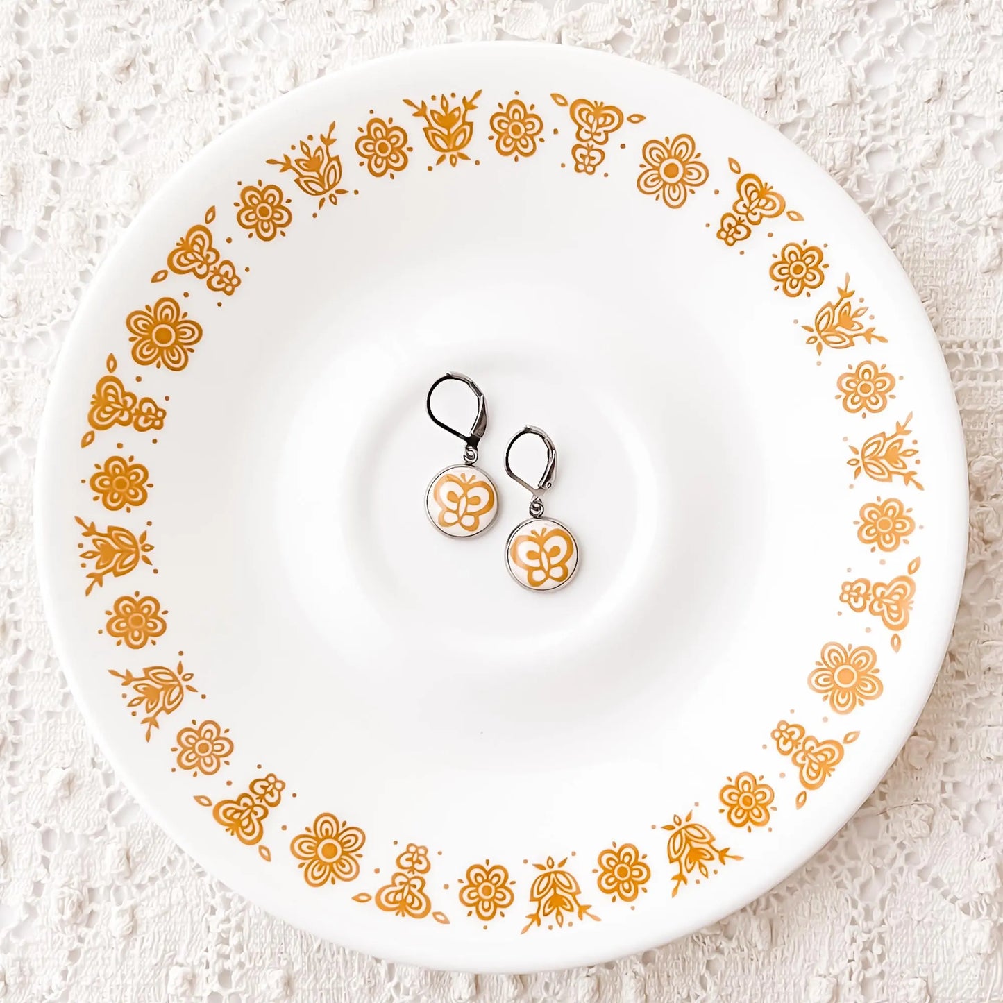 Corelle Butterfly Gold Drop Earrings