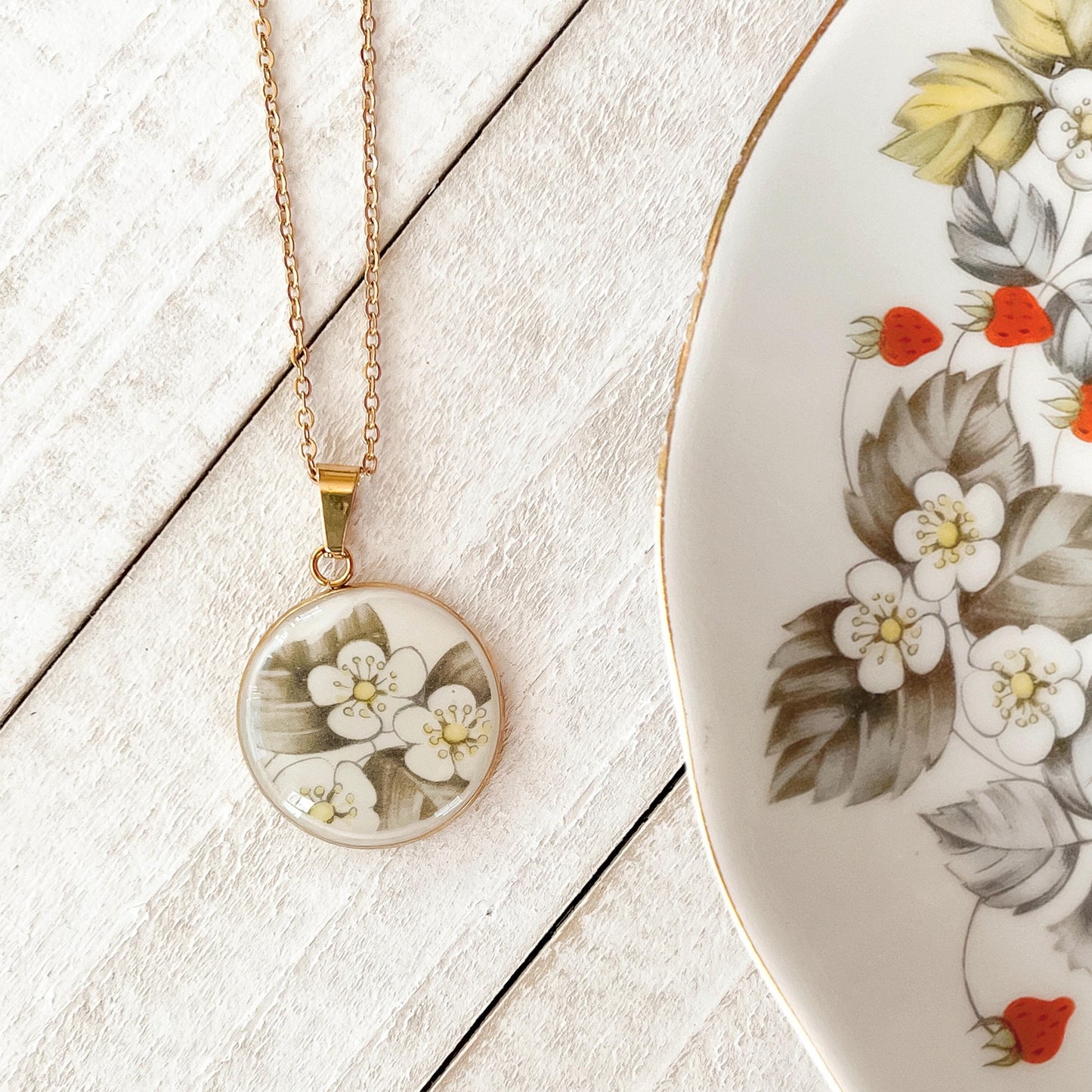 Strawberry Blossom Necklace • Royal Vale China