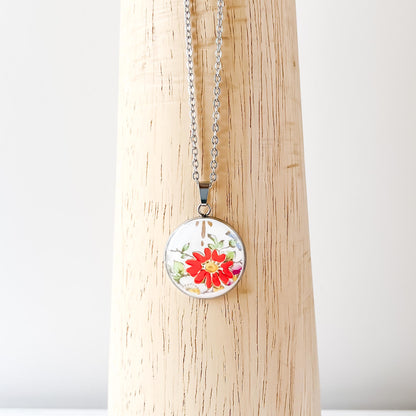 Orange Zinnia Necklace • Salisbury China