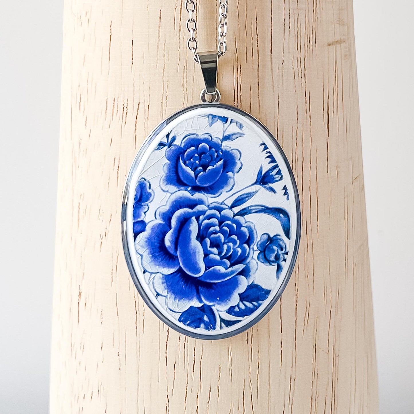 Blue Floral Statement Necklace