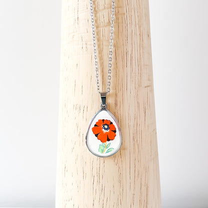 Poppy Teardrop Necklace • Wedgwood China