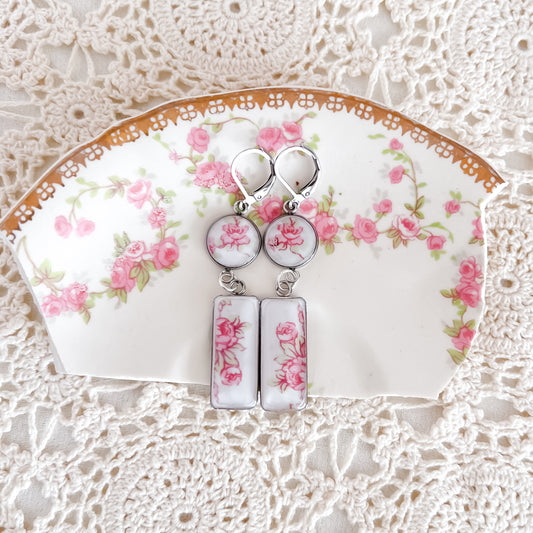 Bridal Rose Earrings