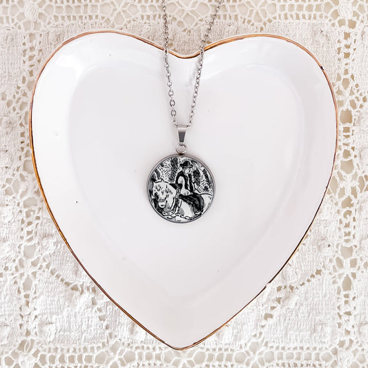 Whimsical Horse and Rider Necklace • Victoria Porcelain