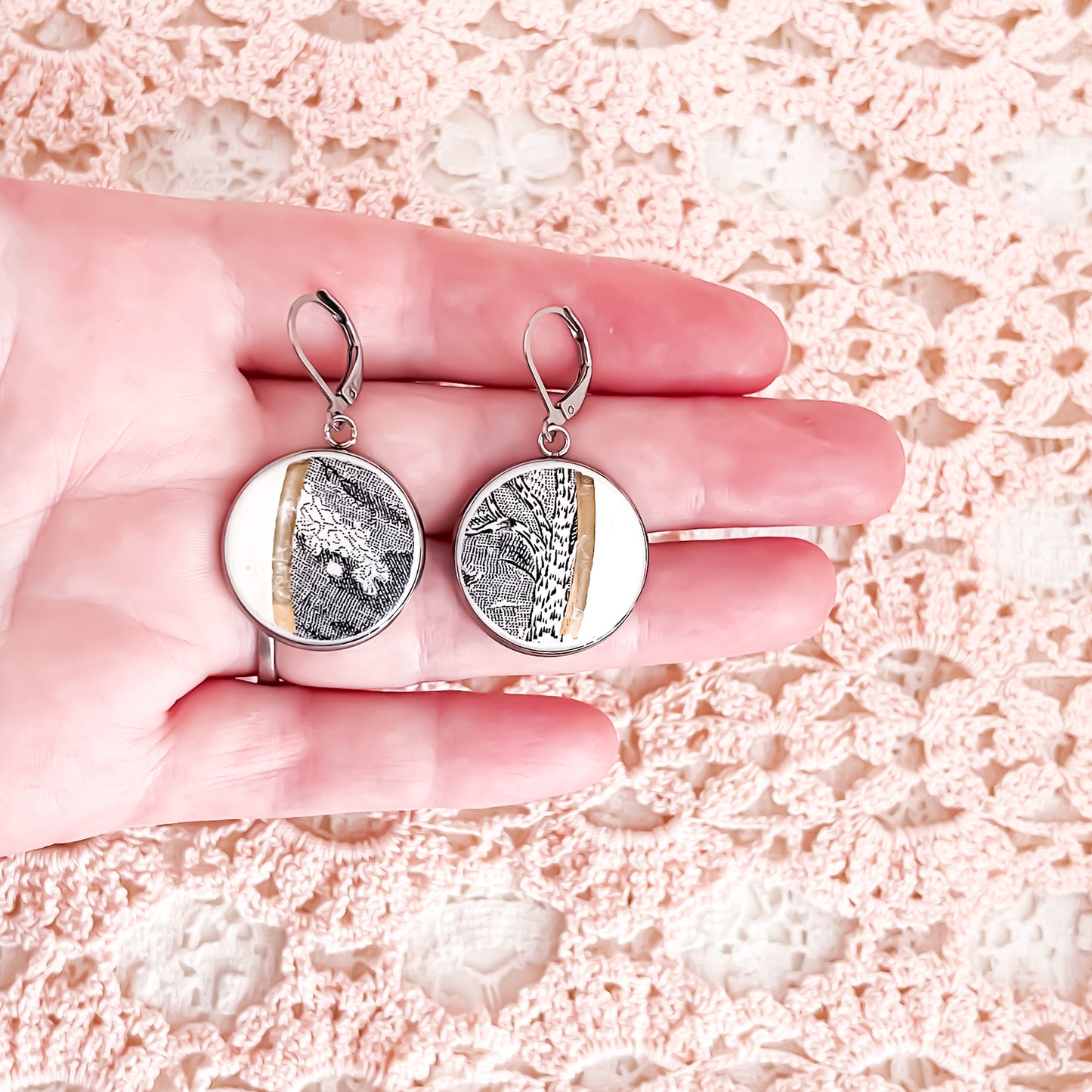 Black + White Earrings • Victoria Porcelain