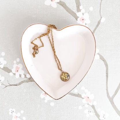Dainty Yellow Flower Necklace • Salisbury Crown China