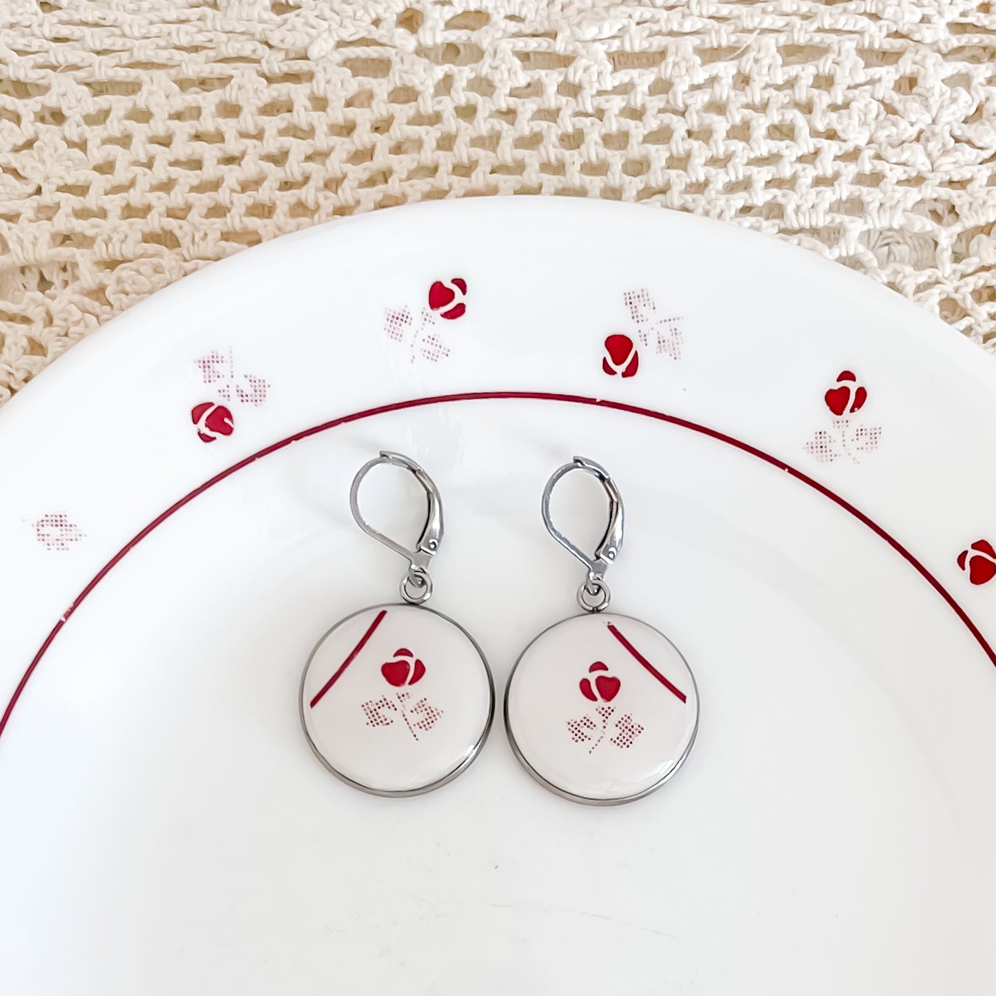 Corelle Burgundy Earrings