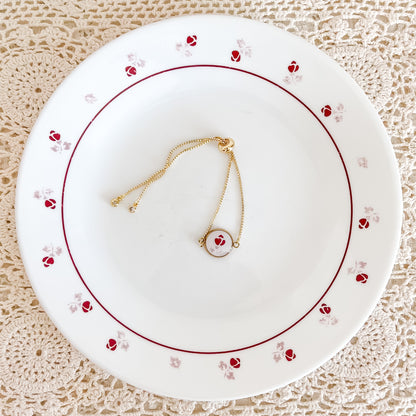 Corelle Burgundy Charm Bracelet