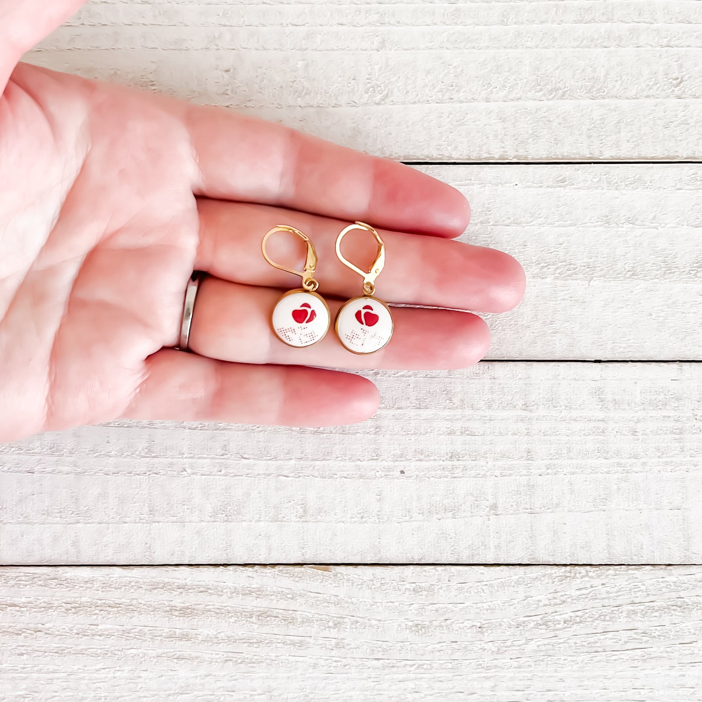 Dainty Corelle Burgundy Earrings
