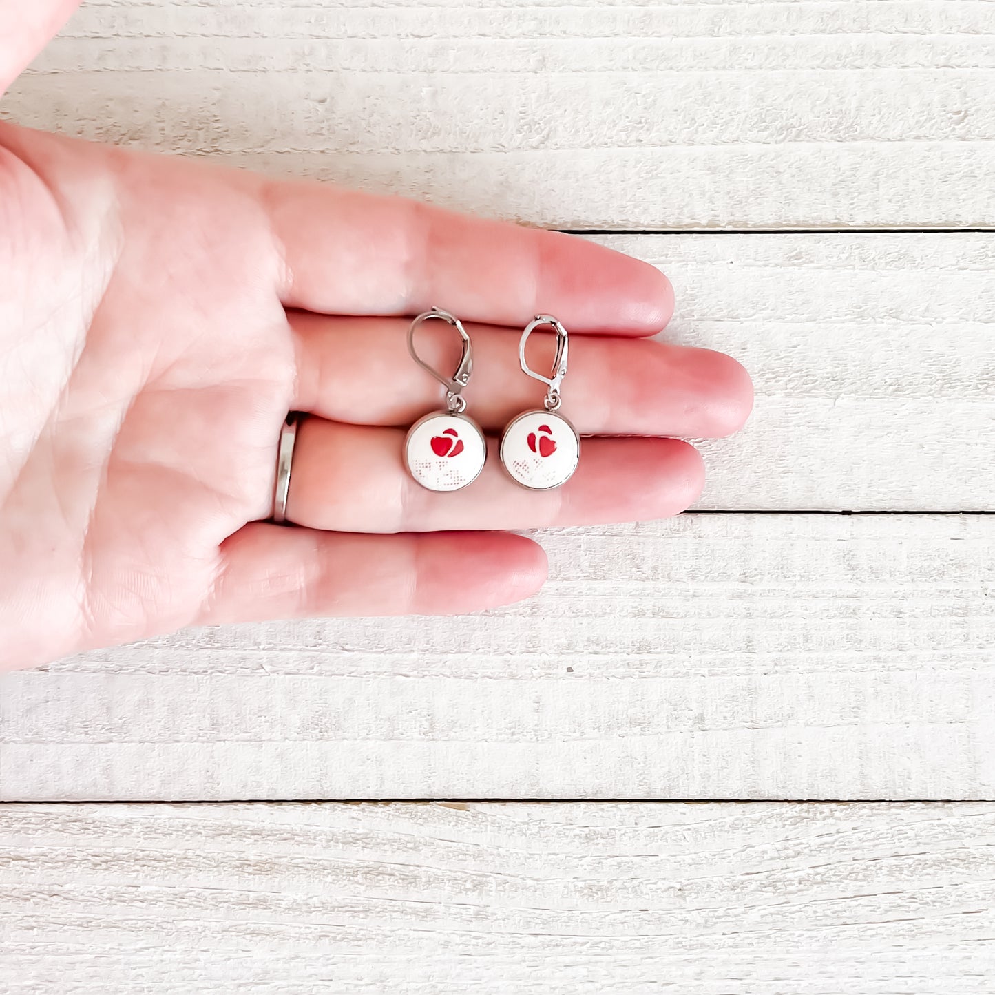 Dainty Corelle Burgundy Earrings