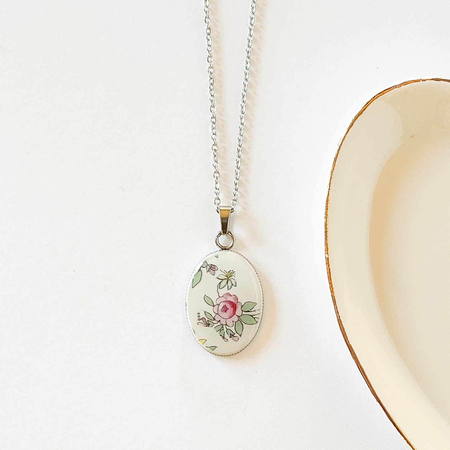 Pink Rose Necklace • Aynsley China